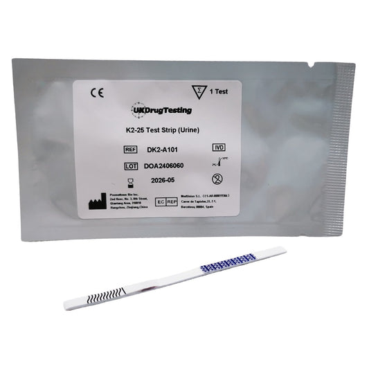 UKDrugTesting K2 Synthetic Cannabis Urine Drug Test Strips.